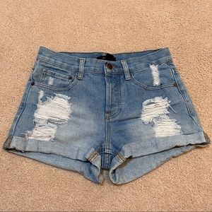 Forever 21 Distressed Denim Jean Shorts